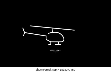 A minimal icon logo of a helicopter  