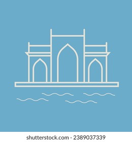 minimal icon logo illustration of gateway of india in Mumbai India