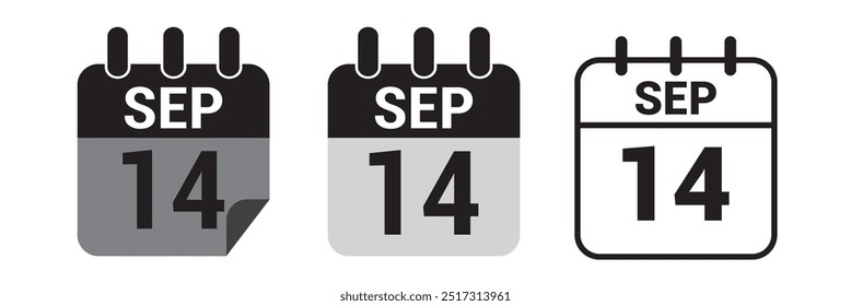 Minimal icon page calendar - 14 September