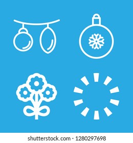 minimal icon set about bright, bauble, bouquet and baubles vector set