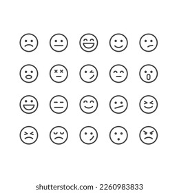 Minimal icon set of Emotion Vector Line Icons Collection , good choice to use for website project , Ui and Ux design, mobile app and more.