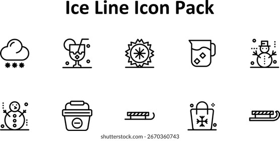 Minimal icon set featuring 10 Thin Line icons based on Ice. Ideal for dashboards and mobile design.