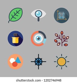 minimal icon set. vector set about leaves, composition, geometry and symmetry icons set.