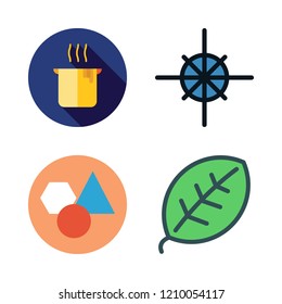 minimal icon set. vector set about pot, composition, leaf and geometry icons set.