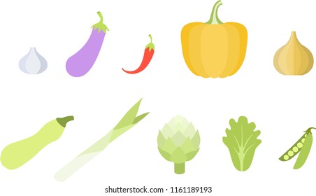 minimal icons vegetables
