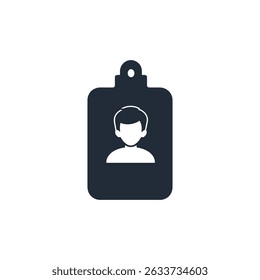 Icono mínimo de identificación con la silueta del usuario, que representa el acceso, la identidad, las credenciales de Inicio de sesión o el ícono de Identificación del empleado