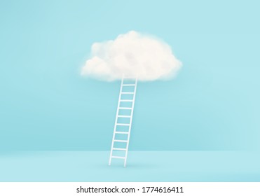 Minimal idea concept on 3D render vector Cloud background. Business in one direction and with one individual pointing in a different way. Business concept for new idea creativity & innovative solution