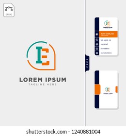 minimal ie, initial logo template vector illustration free business card design template
