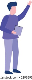 minimal illustration design concept
of boy with tablet explaining 