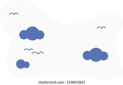 minimal illustration design concept
of clouds and birds 