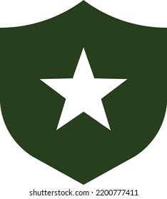 minimal illustration design concept
icon of shield and star 