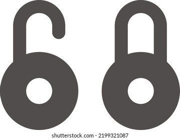 minimal illustration design concept
of lock unlock 