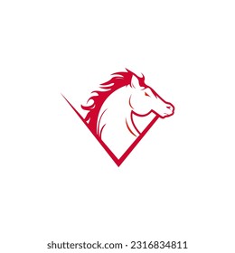 Minimal Illustration Design Horse Logo Vector