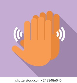 Minimal illustration featuring two hands clapping and making a sound wave, embodying the concept of applause