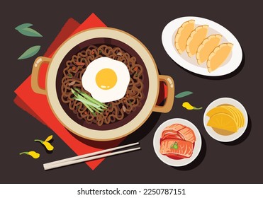 A minimal illustration of jjajang ramen