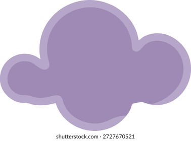 Ilustración mínima de una forma de nube púrpura suave con lóbulos redondeados y un contorno sutil