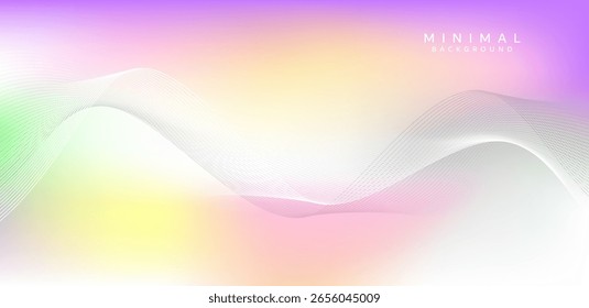 Minimal image using soft pastel tones, perfectly blended, with a gradient from top to bottom, from light pink to purple, blue, green and yellow, which gives a very calm and relaxing feeling.