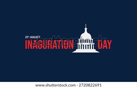 Minimal Inauguration Day Poster with Capitol Building on Blue Background