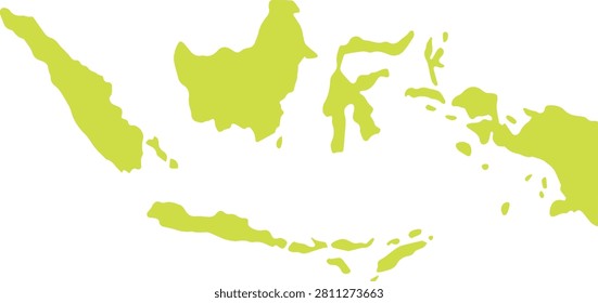 Minimal Indonesia archipelago silhouette vector for geography, travel, education, and mapping projects.