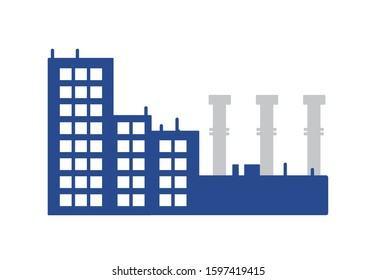 Minimal industrial vector background with three pipes right