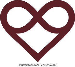 Minimal infinity heart symbol representing eternal love, commitment, romance and lasting relationships.
