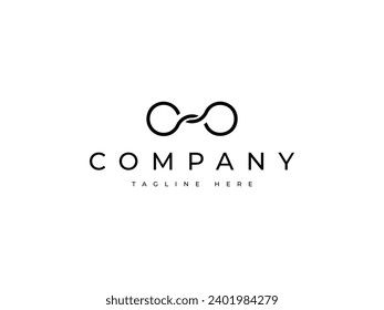 minimal infinity knot line logo design