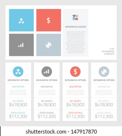 Minimal info graphic flat business elements vector illustration