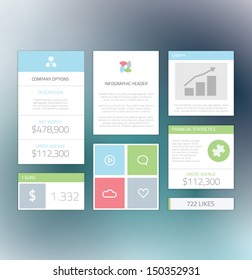 Minimal info graphic flat fresh business elements vector illustration