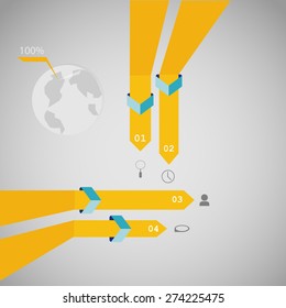 Minimal  info graphics arrows design. Vector
