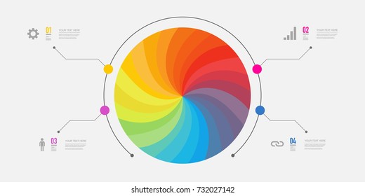 Minimal infographic design with 4 numbered options on dark background. Eps 10 stock vector illustration 