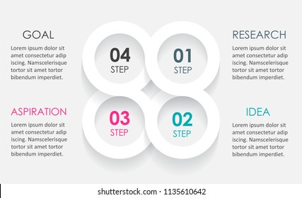 Minimal Infographic design with 4 options or steps. Infographics for business concept. Can be used for presentations banner, workflow layout, process diagram, flow chart, info graph