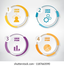 Minimal infographic design with icons and 4 options.Vector template for presentations, info graph.