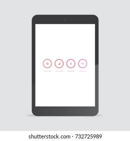 Minimal infographic design on realistic 3D tablet screen Eps 10 stock vector illustration 