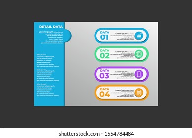 Minimal infographic design template, Modern vector illustration blue color for presentation, report or web design