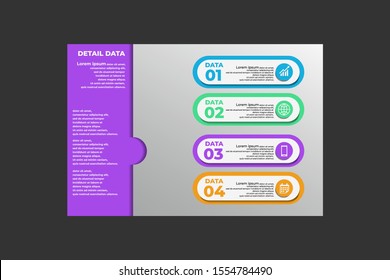 Minimal infographic design template, Modern vector illustration violet color for presentation, report or web design