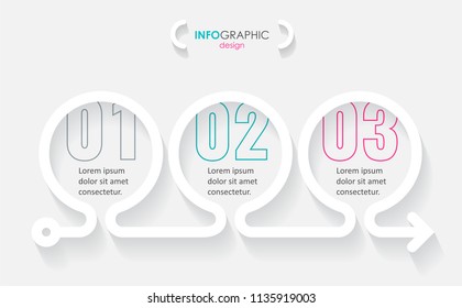 Minimal Infographic design template. Vector design with numbers 3 options or steps. Business concept.
