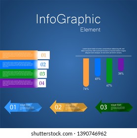 Minimal Infographic Element Template, Business concept, Design used for diagram, Work Presentation, Progression Step, Vector Illustration