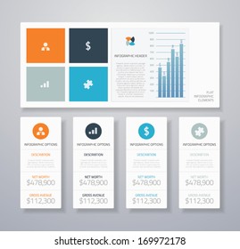 Minimal infographic flat business ui elements vector illustration