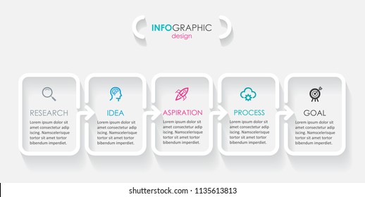 Minimal Infographic label design with icons and 5 options or steps. Infographics for business concept. Can be used for presentations banner, workflow layout, process diagram, flow chart, info graph Minimal Infographic label design with icons and 5 options or steps. Infographics for business concept. Can be used for presentations banner, workflow layout, process diagram, flow chart, info graph