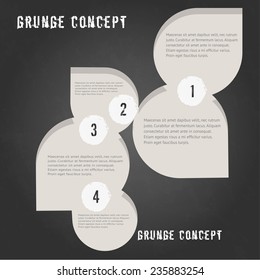 Minimal infographic step by step template on Grunge textured background, can be used for infographics, number banners, graphic for website layout, for magazine content.