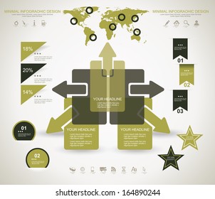 Minimal infographic template. Business management, strategy and web resources.