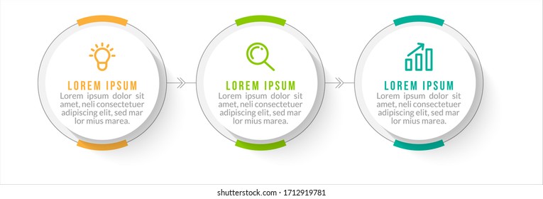 Minimales Infografik-Template-Design mit Optionen oder Schritten der Nummer 3.