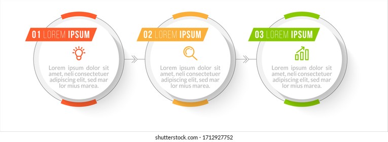 Minimal infographic template design with numbers 3 options or steps.