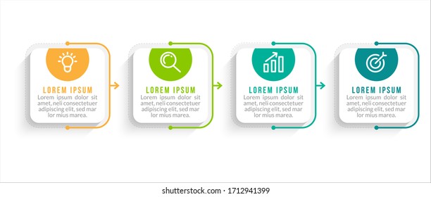 Minimal infographic template design with numbers 4 options or steps.