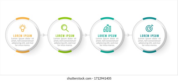 Minimal infographic template design with numbers 4 options or steps.