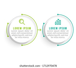 Minimal Infographic Template Design With Numbers 2 Options Or Steps.