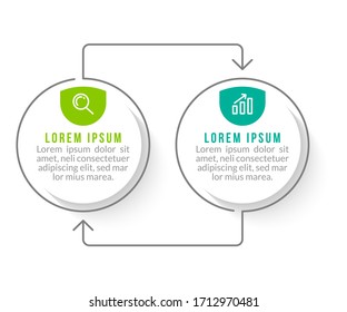 Minimal infographic template design with numbers 2 options or steps.