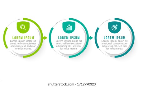 Minimal infographic template design with numbers 3 options or steps.