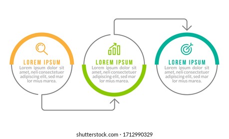 Minimal infographic template design with numbers 3 options or steps.