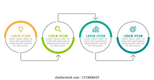 Minimal infographic template design with numbers 4 options or steps.